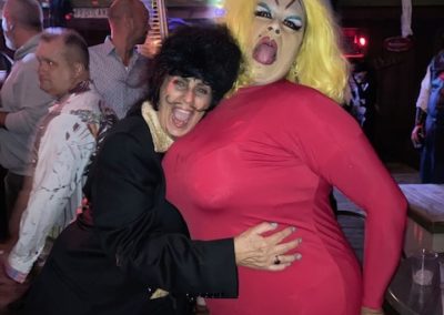 Two people dressed up in costumes for Dunes Resorts Halloween 2021 Party