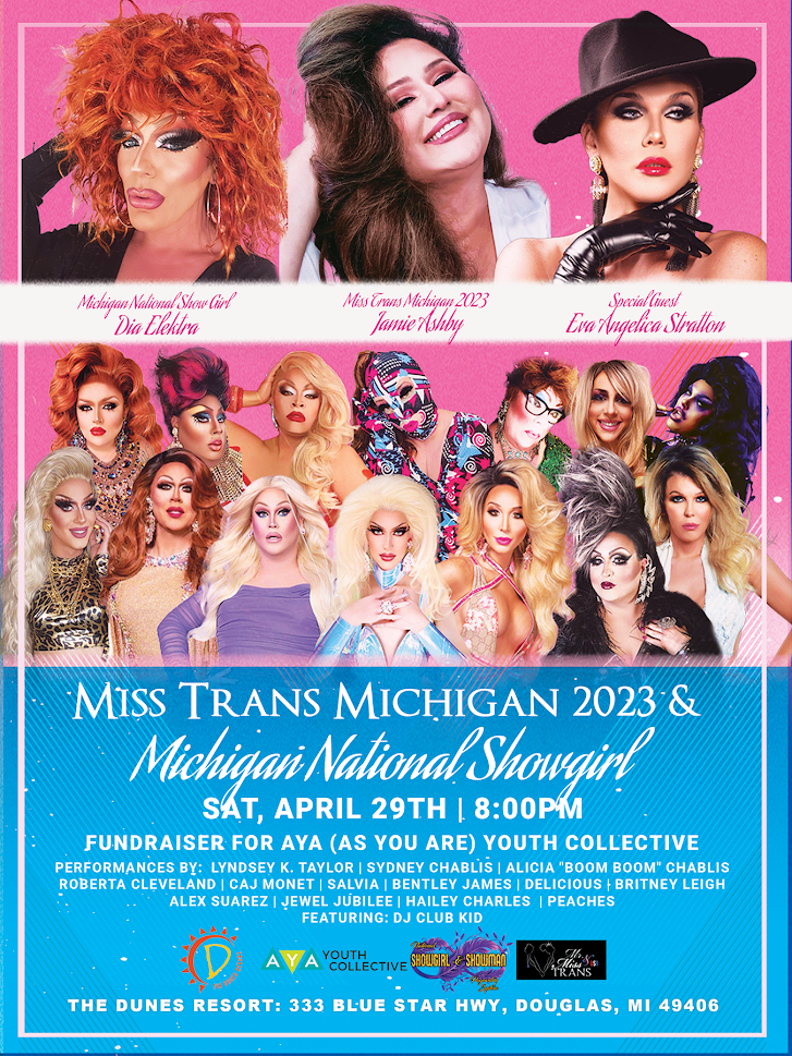 a poster that has all the contestants for Miss Trans Michigan 2023