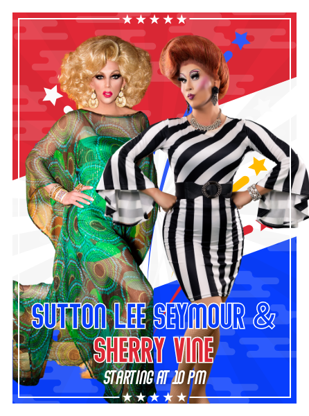 Sutton Lee Seymour and Sherry Vine pose next to eachother