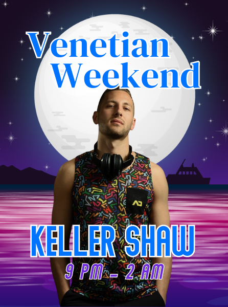 Keller Shaw in front of a full moon